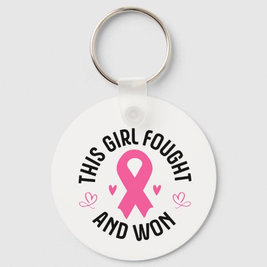 Rosa Brustkrebs Schleife Schlüsselanhänger (Vorderseite)