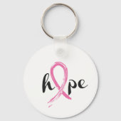 Rosa Brustkrebs Schleife Schlüsselanhänger (Vorderseite)
