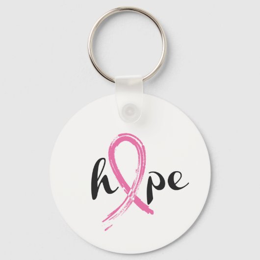 Rosa Brustkrebs Schleife Schlüsselanhänger (Vorderseite)