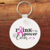 Rosa Brustkrebs Schleife Schlüsselanhänger (Vorderseite)