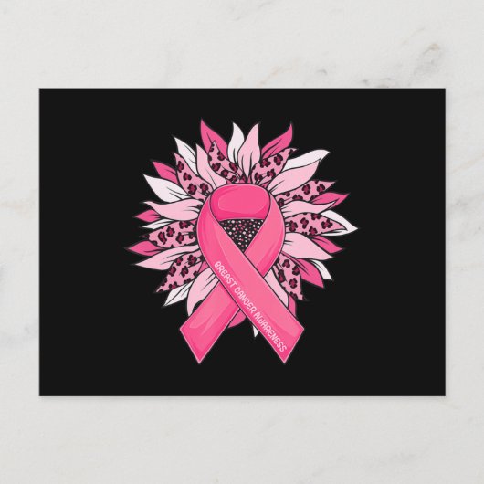 Rosa Brustkrebs Schleife Sonnenblumen Brustkrebs Postkarte (Vorderseite)