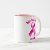 Rosa Brustkrebs Schleife Tasse (VorderseiteRechts)