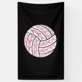 Rosa Brustkrebs Schleife Volleyball-Bewusstsein Banner (Vertikal)