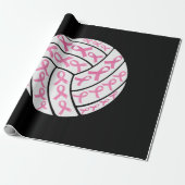 Rosa Brustkrebs Schleife Volleyball-Bewusstsein Geschenkpapier (Ungerollt)