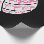 Rosa Brustkrebs Schleife Volleyball-Bewusstsein Geschenkpapier (Ecke)