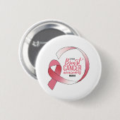 Rosa Brustkrebs-Schleife Zeichnend BCA Monat Button (Vorne & Hinten)