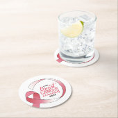 Rosa Brustkrebs-Schleife Zeichnend BCA Monat Runder Pappuntersetzer (Vor Ort)