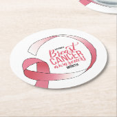 Rosa Brustkrebs-Schleife Zeichnend BCA Monat Runder Pappuntersetzer (Angewinkelt)