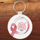 Rosa Brustkrebs-Schleife Zeichnend BCA Monat Schlüsselanhänger (Vorderseite)
