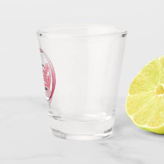 Rosa Brustkrebs-Schleife Zeichnend BCA Monat Schnapsglas (Rechts)