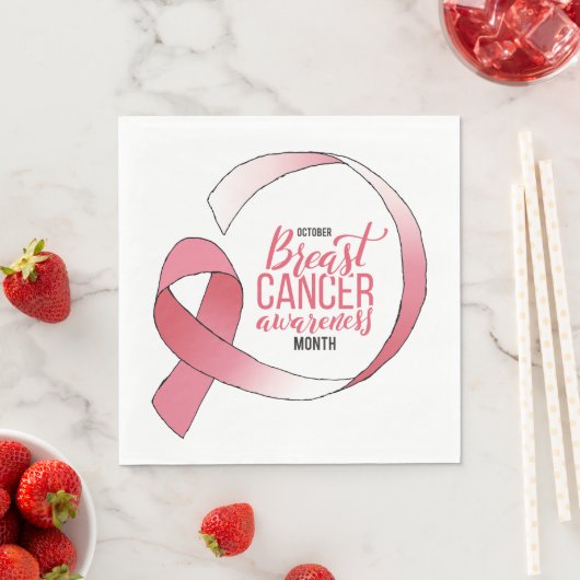 Rosa Brustkrebs-Schleife Zeichnend BCA Monat Serviette (Beispiel)