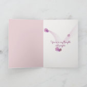 Rosa Brustkrebs Schleife zum Nachdenken Karte (Innenseite)