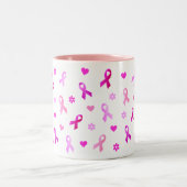 Rosa Brustkrebs Schleife Zweifarbige Tasse (Mittel)
