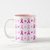Rosa Brustkrebs Schleife Zweifarbige Tasse (Links)