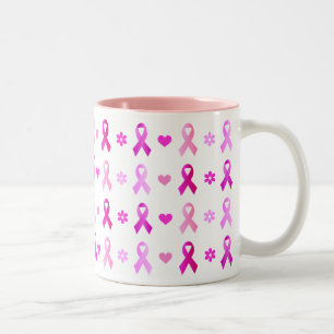 Rosa Brustkrebs Schleife Zweifarbige Tasse