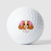 Rosa Brustkrebs Schleifen Cavalier King Charles Golfball (Vorderseite)