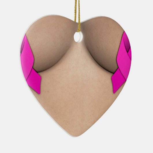 Rosa Brustkrebs Schleifen Weihnachtsschmuck (Rechts)