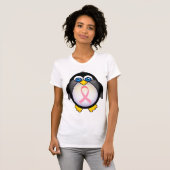 Rosa Brustkrebs Schleifepenguin-Geschenk T-Shirt (Vorne ganz)