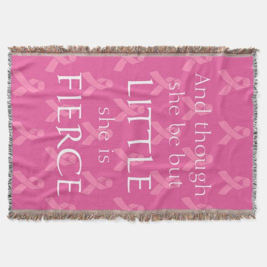 Rosa Brustkrebs Schleifethrow-Decke Decke (Vorderseite)