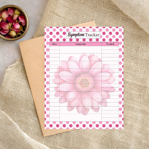 Rosa Brustkrebs-Symptom-Tracker Notizblock