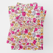 Rosa Brustmuster Spaß Geschenkpapier Set (Beispiel)