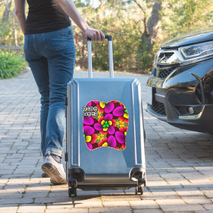 Rosa Bubble-Blume, kundenspezifisch geschnitten Vi Aufkleber