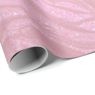 Rosa Bubble Gum Blush Molten Marmorglas Abstrakt Geschenkpapier