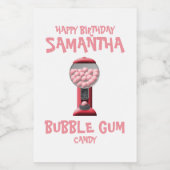 Rosa Bubble Gum Candy Machine Lebensmitteletikett (Einzelnes Label)