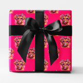 Rosa Bubble Gum Highland Cow Geschenkpapier