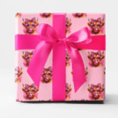 Rosa Bubble Gum Highland Cow Geschenkpapier