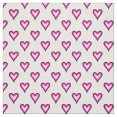 Rosa Bubble Hearts auf Weiß Stoff (Muster)