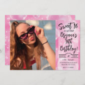 Rosa Bubble Hearts Niedlich Girly Birthday Sweet 1 Einladung (Vorne/Hinten)