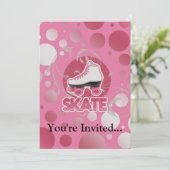 Rosa Bubble Roller Skate, Skaten Einladung (Stehend Vorderseite)