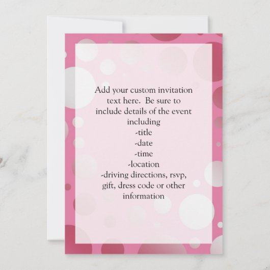 Rosa Bubble Roller Skate, Skaten Einladung (Rückseite)