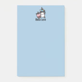 Rosa Bubble Tea & Unicorn Nachhinweise Post-it Klebezettel (Vorderseite)