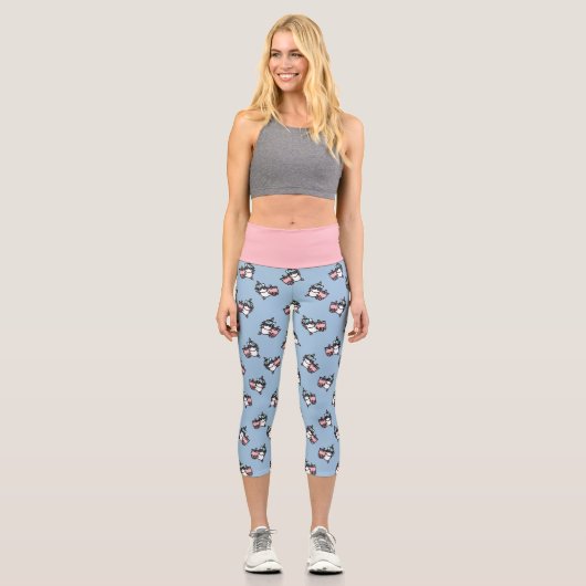 Rosa Bubble Tee & Einhorn Capri Leggings (Vorderseite)
