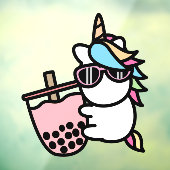 Rosa Bubble Tee & Unicorn Fensteraufkleber (Blatt 3)