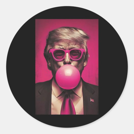 Rosa Bubblegum Graphic Runder Aufkleber (Vorderseite)