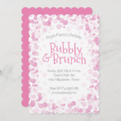Rosa Bubbly and Brunch Party Einladung (Vorne/Hinten)