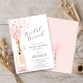Rosa Bubbly Brunch Brautparty Einladung