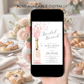 Rosa Bubbly Brunch Brautparty Einladung