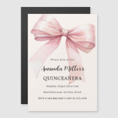 Rosa Bube elegant Quinceanera Luxus Magneteinladung (Vorne/Hinten)