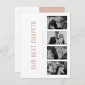 Rosa Buch Lover Foto Lesezeichen Save the Date Einladungspostkarte (Vorne/Hinten)