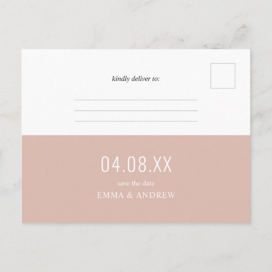 Rosa Buch Lover Foto Lesezeichen Save the Date Einladungspostkarte (Rückseite)