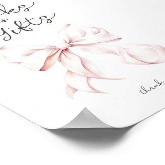 Rosa Bücher für Baby Table Sign Poster (Ecke)