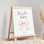 Rosa Bücher für Baby Table Sign Poster