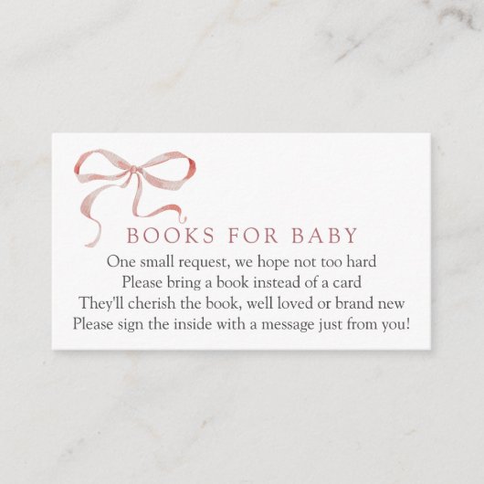 Rosa Bücher für Babyanfragen Begleitkarte (Vorderseite)