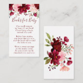 Rosa Bücher für die Babydusche-Aufsteckkarte Begleitkarte (Vorne/Hinten)