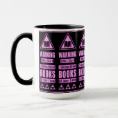 Rosa Buchliebhaber Warnschild Tasse (Links)