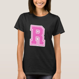 Rosa Buchstabe R Monogramm Initiale für Vornamen N T-Shirt